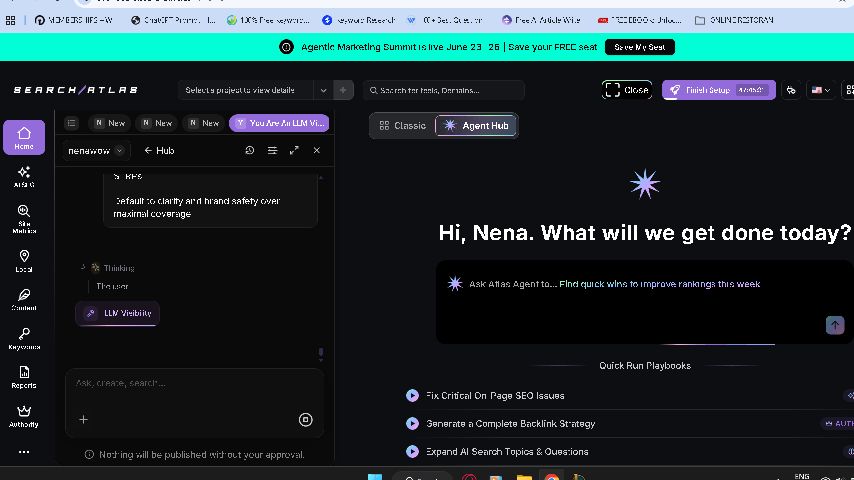 Search Atlas User interface