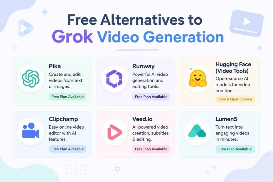 Free Alternatives to Grok Video Generation